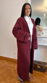 Gilet oversize en maille épaisse – Burgundy