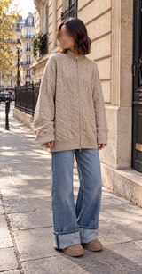 Gilet en maille torsadé